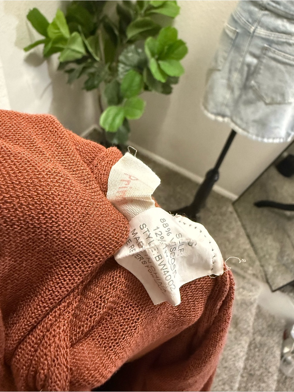 Lightweight Rust Open-Front Cardigan - Picture 7 of 7